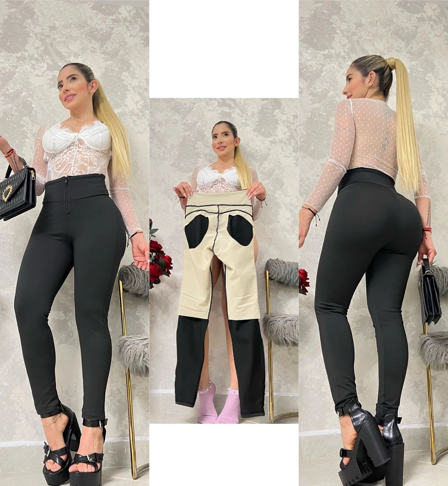 Leggins Reloj de Arena®-levanta cola control abdomen